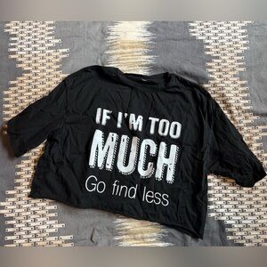 Iron Panda Cropped Black Graphic Gym Tee